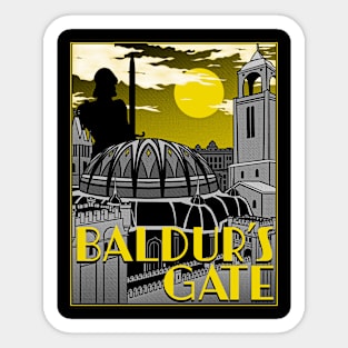 Travel Poster: Baldur's Gate Sticker